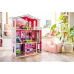 Casuta de basm din lemn Malibu Residence DollHouse - Casa pentru papusi cu lift cu mobilier inclus de la  EcoToys